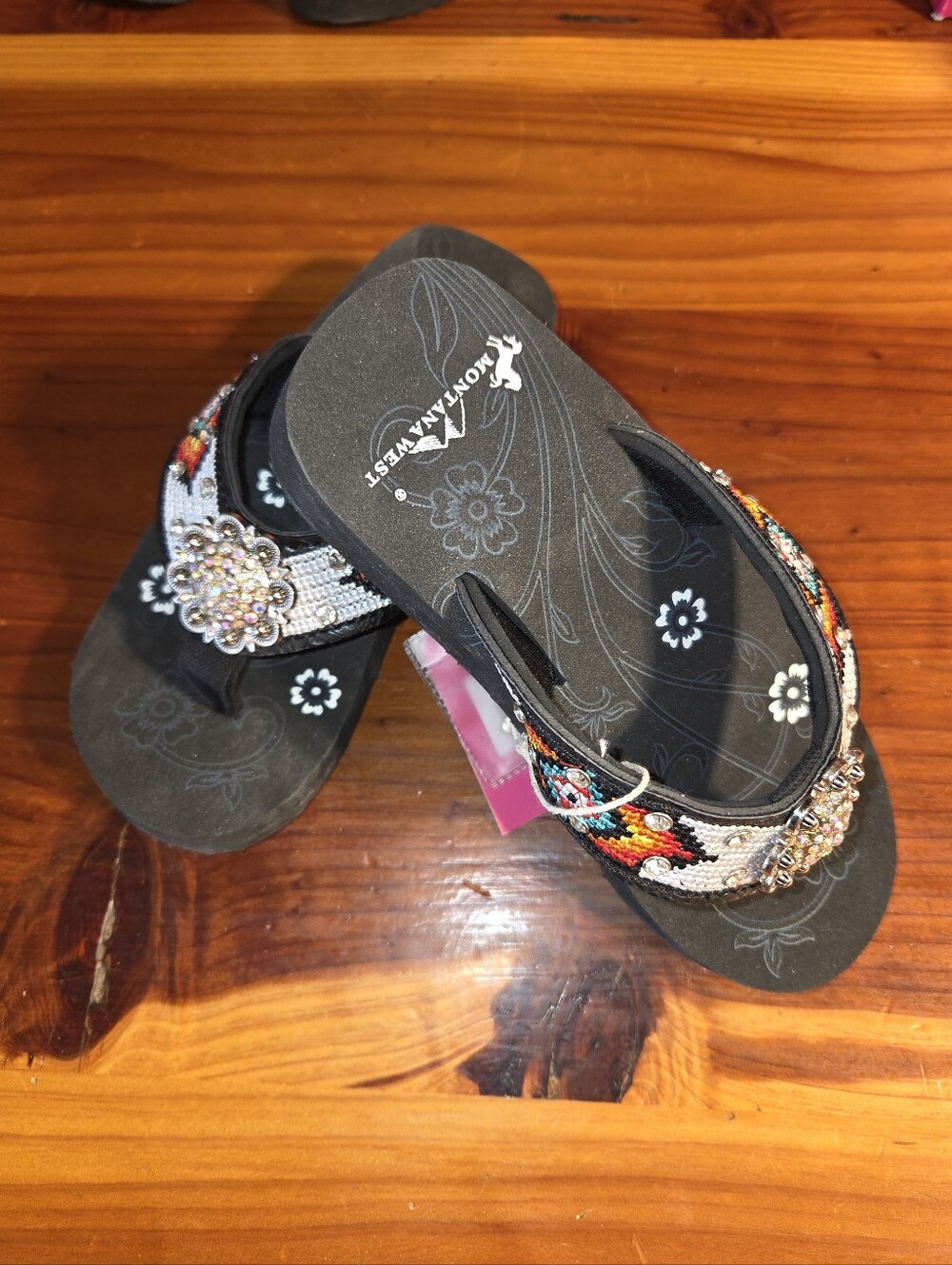 Montana West Little Girls Flip-flops, Sz Med 1-2, NWT